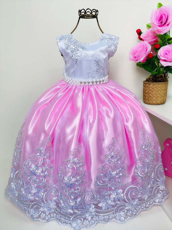 Vestido de princesa rosa 2024 infantil