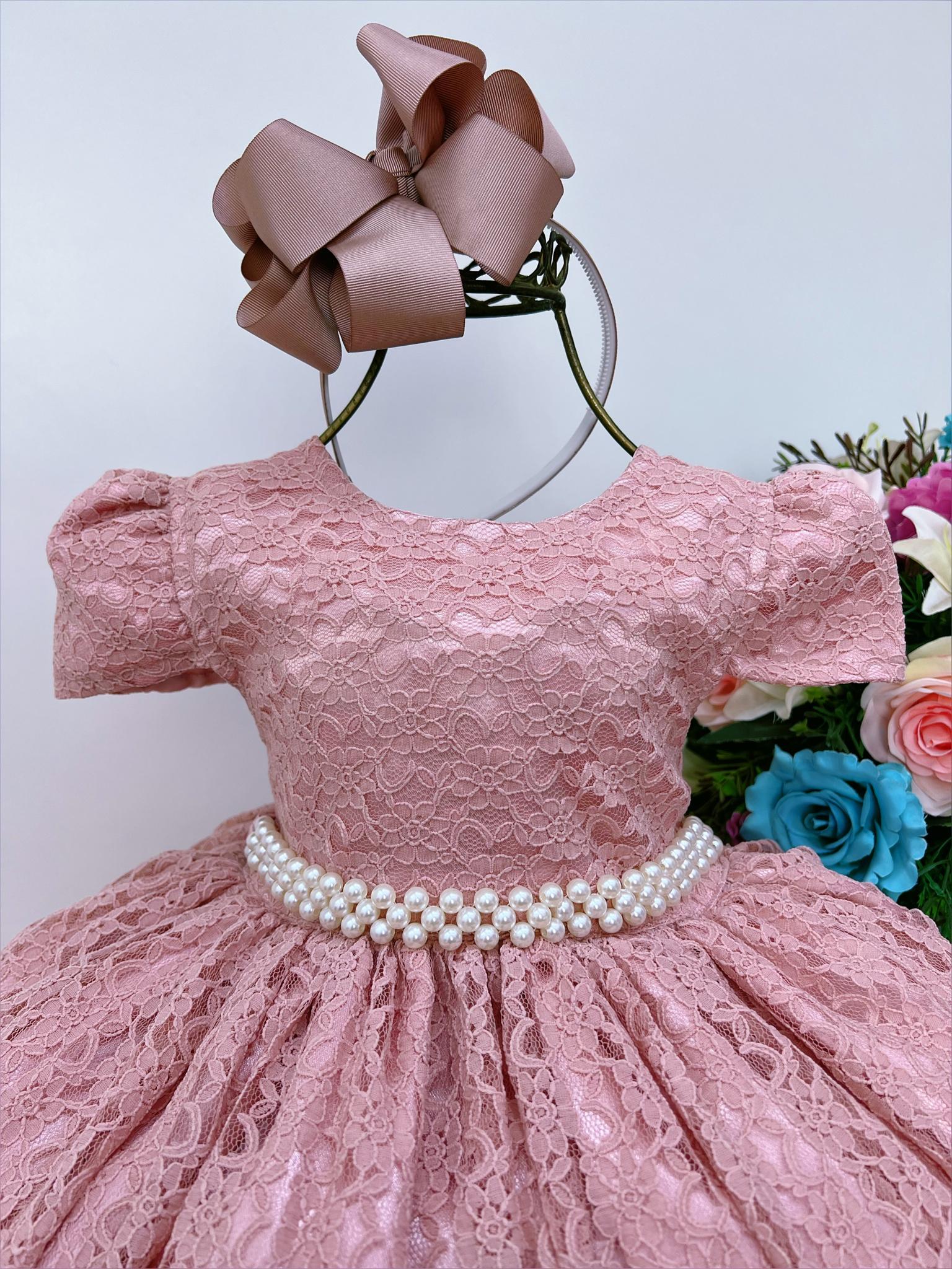 Vestido Festa Infantil Rosa Bebê Princesa Aniversário Realez em Promoção na  Americanas