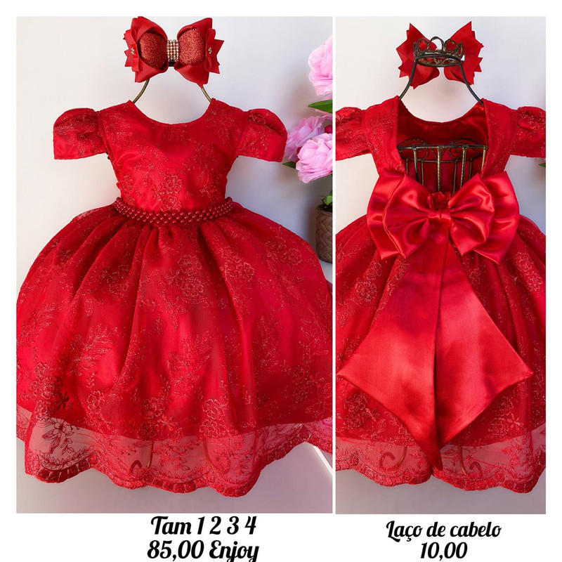 Vestido de hot sale princesa vermelho infantil