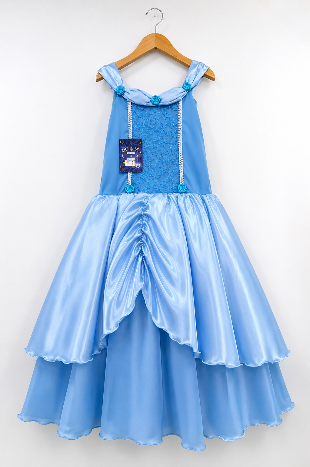 Fantasia Infantil Cinderela Azul Renda Brilho