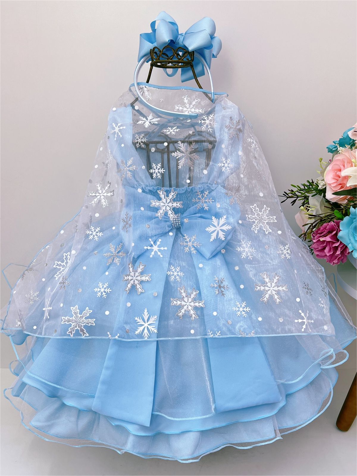 Vestido Elsa - frozen 1 - Super luxo serenity - Toda Encanto