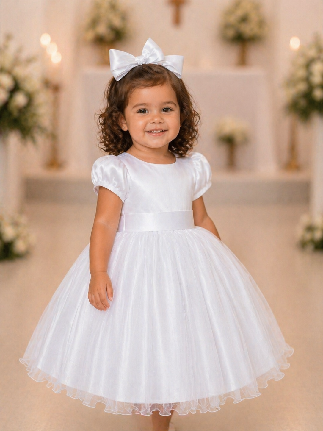 Vestido Infantil Branco Daminha Festas