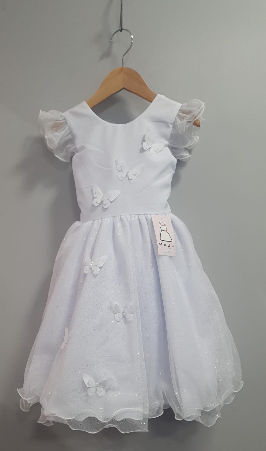 Vestido Infantil Branco Jardim das Borboletas Festas