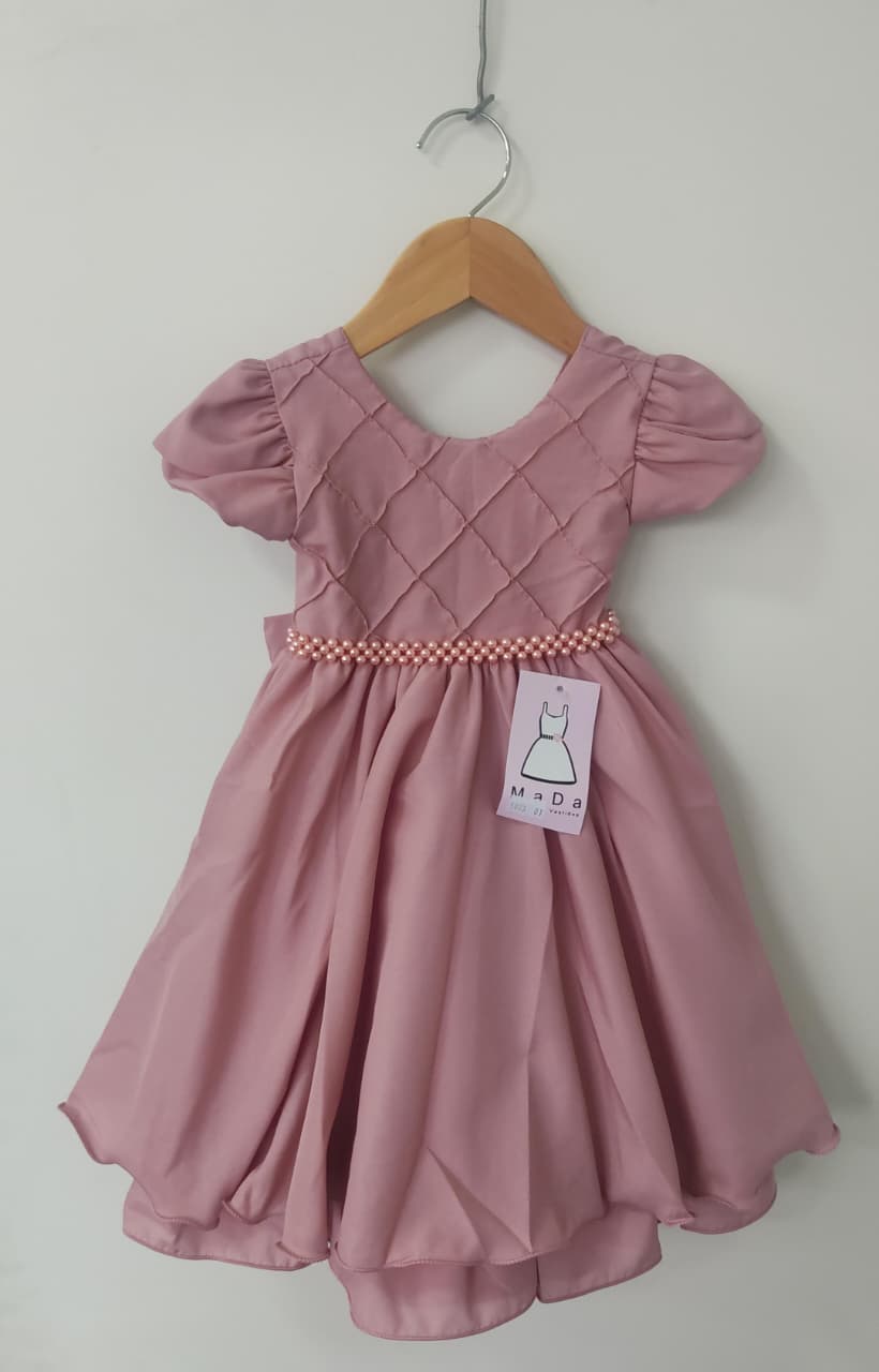Vestido Infantil Rose C/ Busto Nervura Festas Daminhas