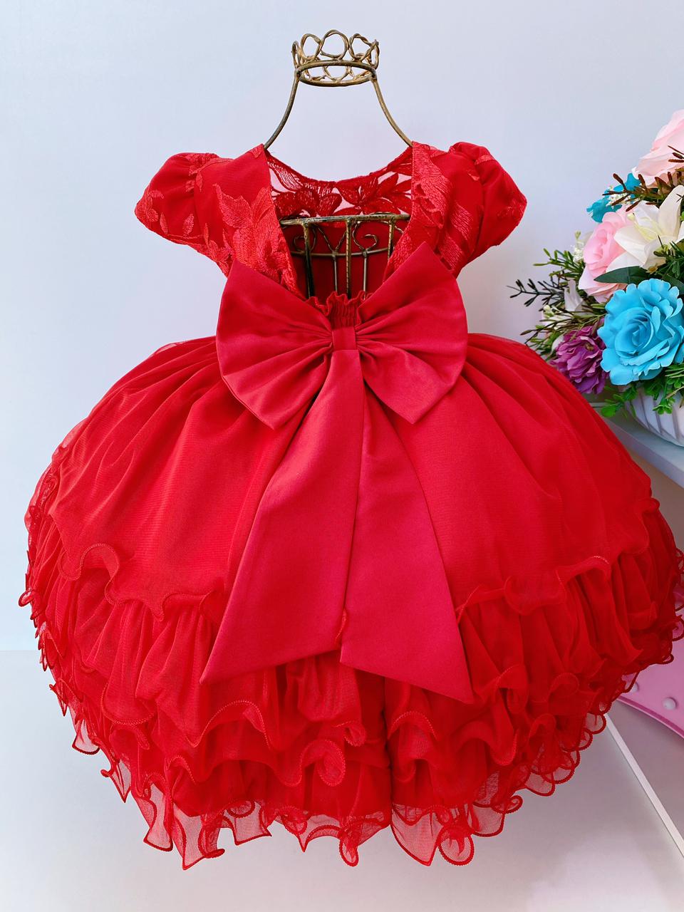 Vestido de Páscoa Tamanho 6 Vestido Infantil Vestido de Princesa Meninas  Vestido de Bolo Puff com Laço de Contas para Crianças Grandes (Vermelho, 5-6  Anos) : : Moda