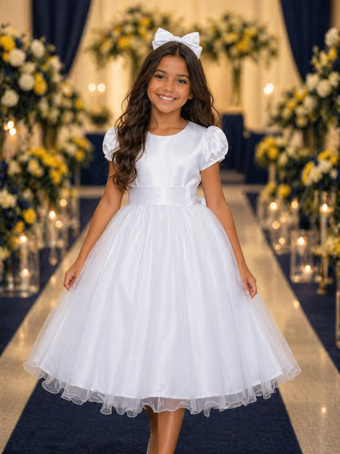 Vestido Infantil Branco Daminha Festas Luxo