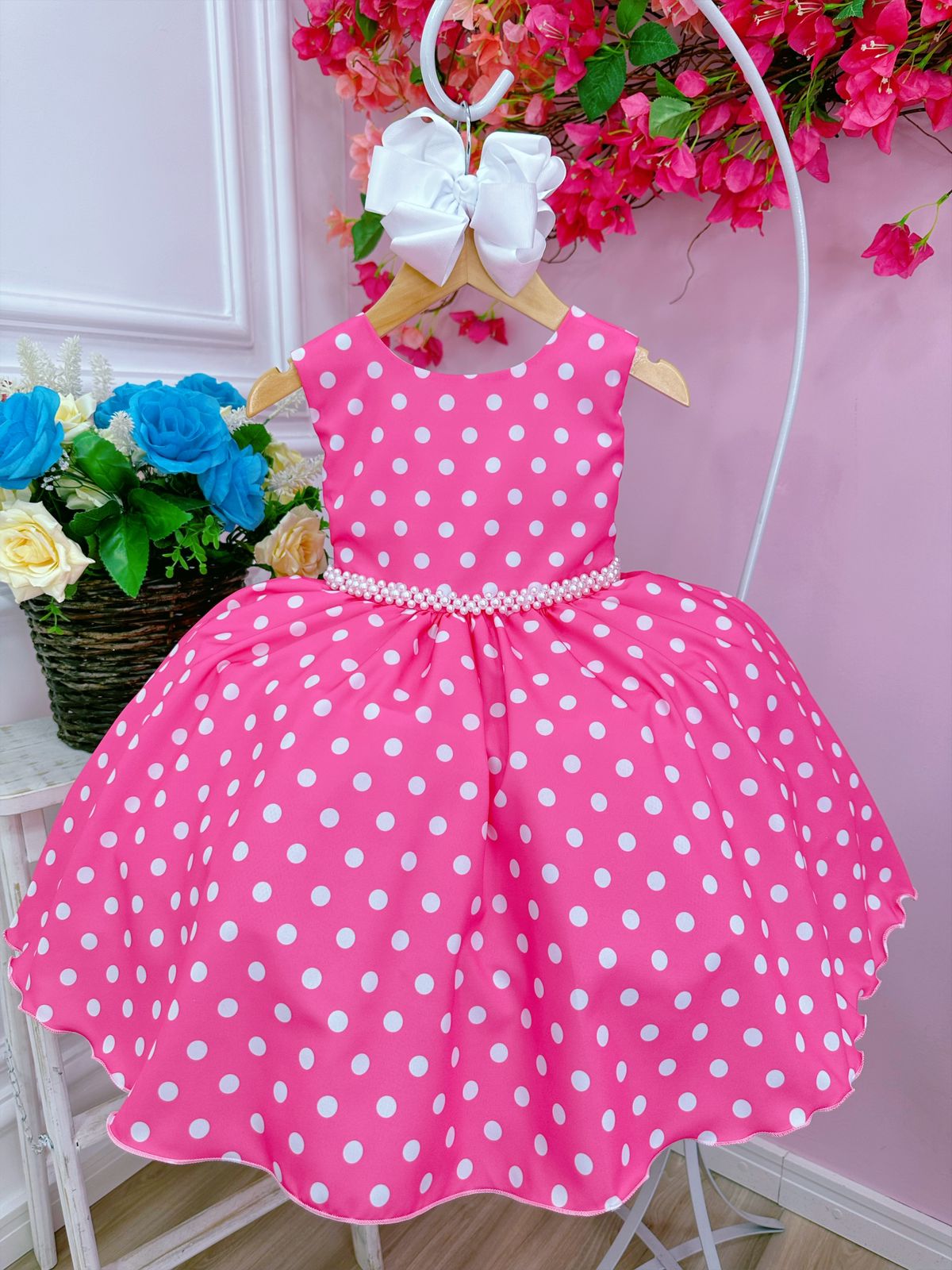 Vestido Infantil Barbie - Vichy Rosa - Little Closet
