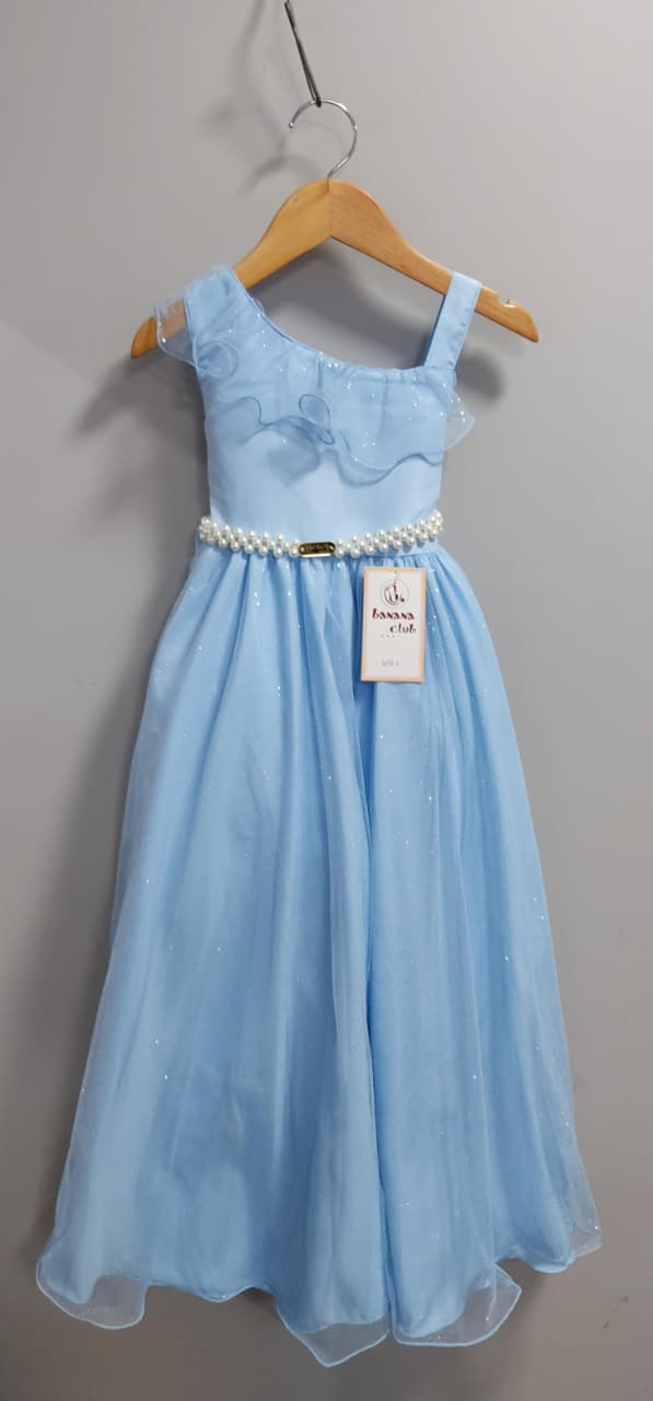 Vestido Infantil Longo Azul Luxo Formaturas Daminhas