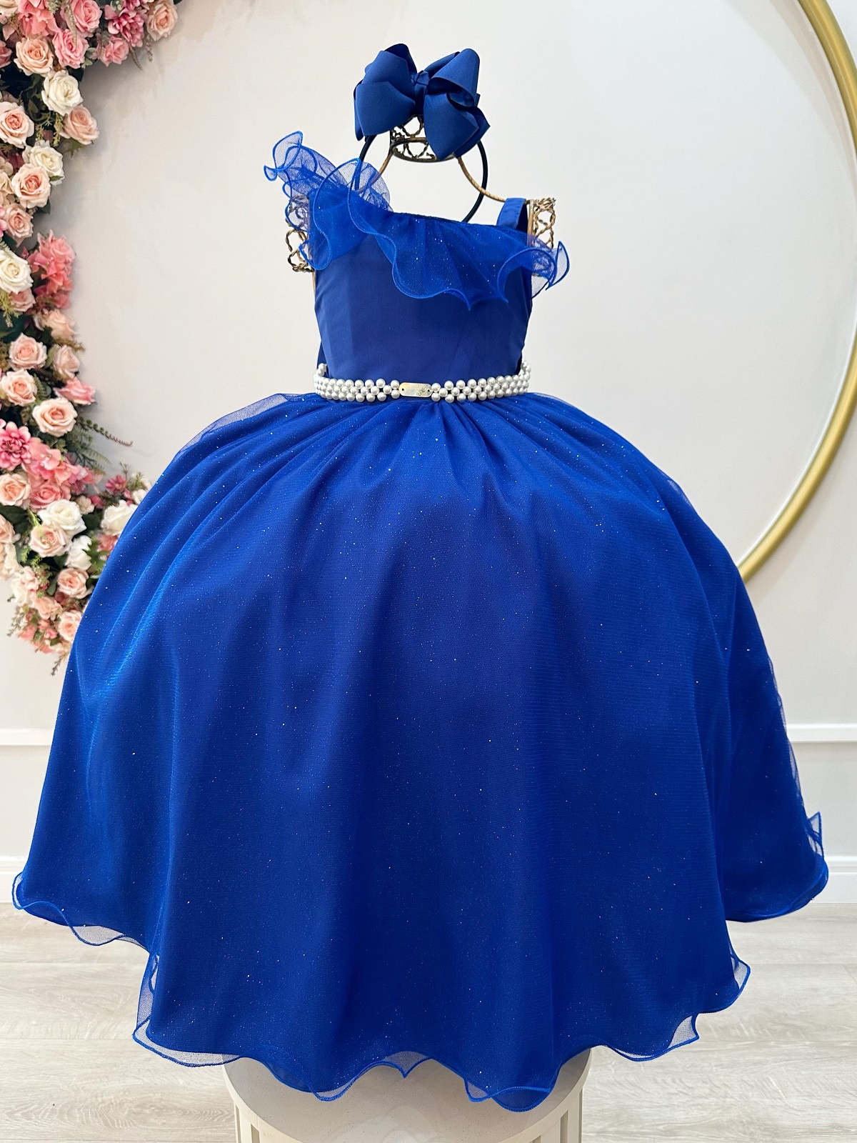 Vestido Infantil Longo Azul Royal Formaturas Daminhas