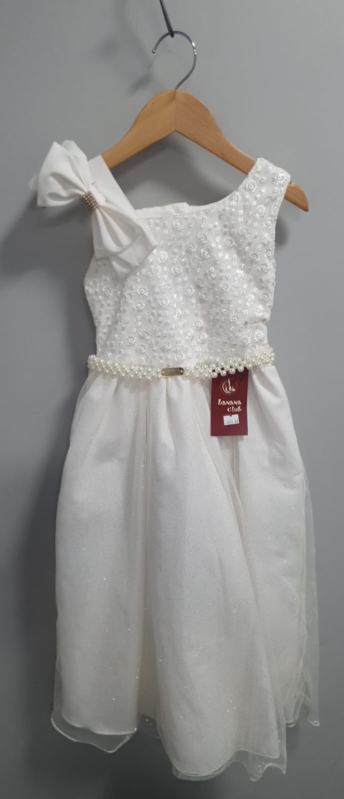 Vestido Infantil Longo Marfim Busto Renda Festas Damas Luxo