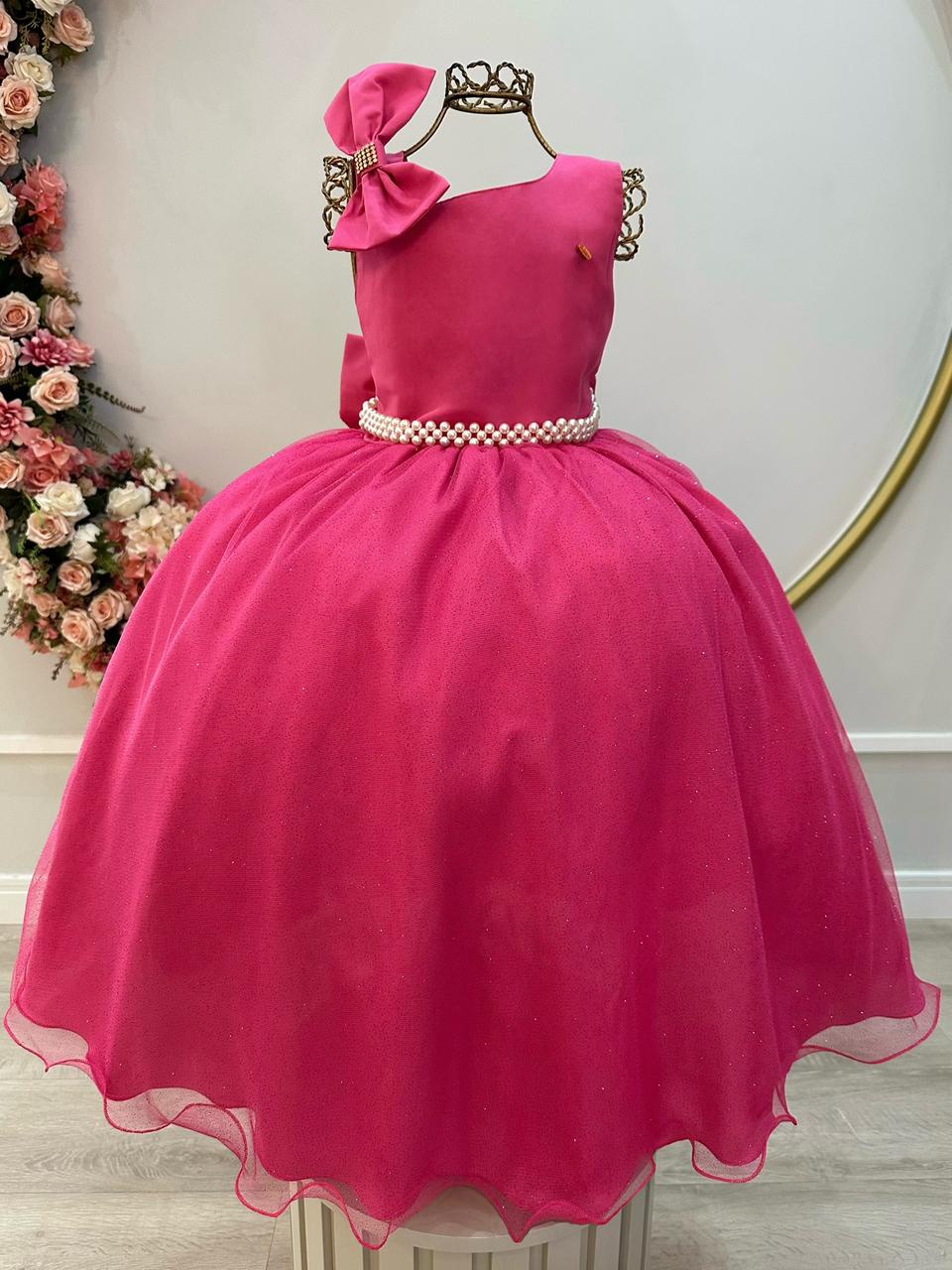 Vestido Infantil Longo Pink Luxo Daminhas Formaturas