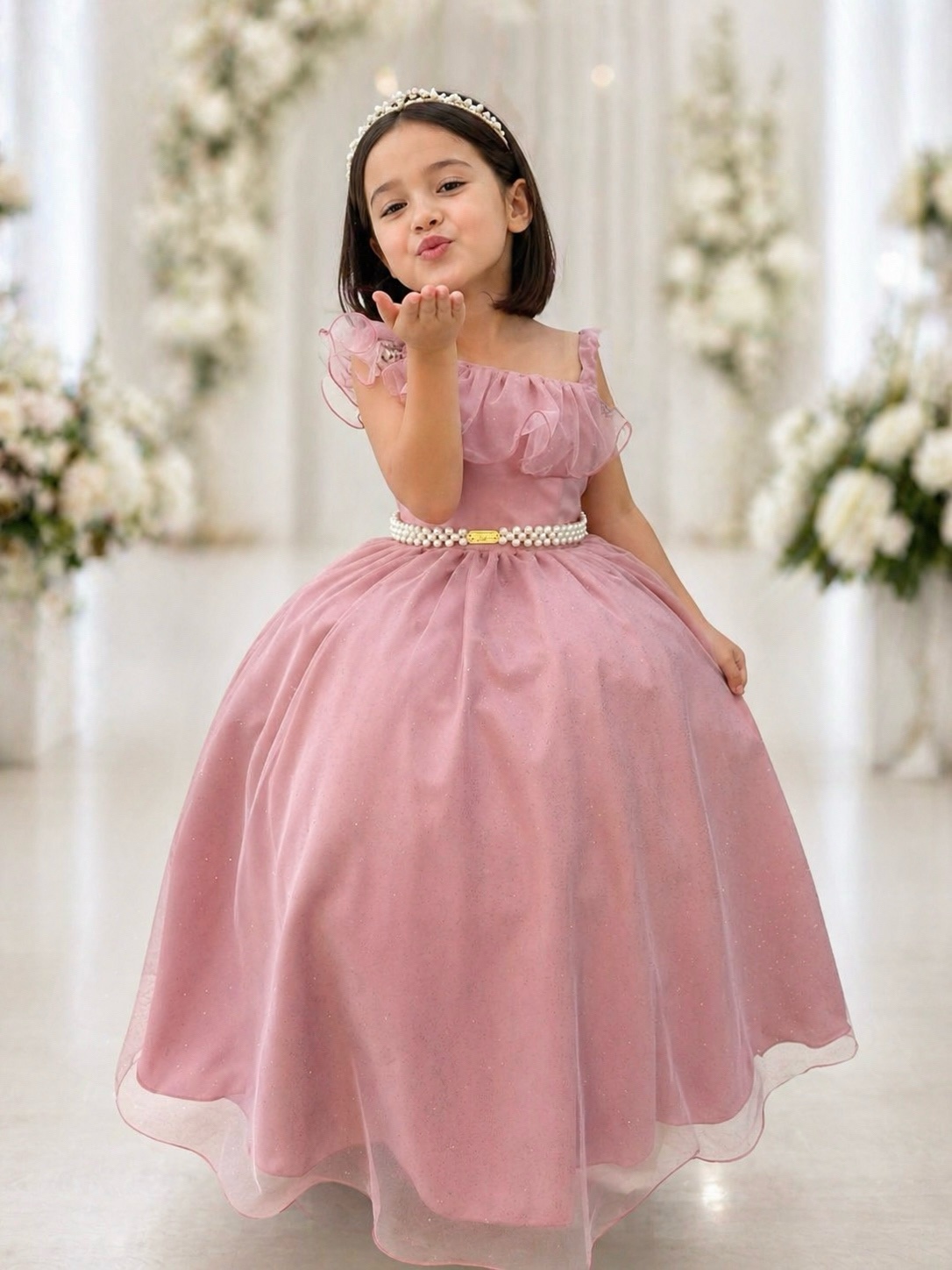 Vestido Infantil Longo Rose Luxo Formaturas Daminhas