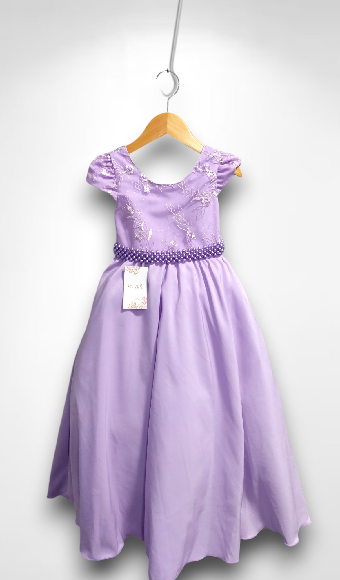 Vestido Infantil Longo Lilás Busto C/ Renda Casamentos Luxo