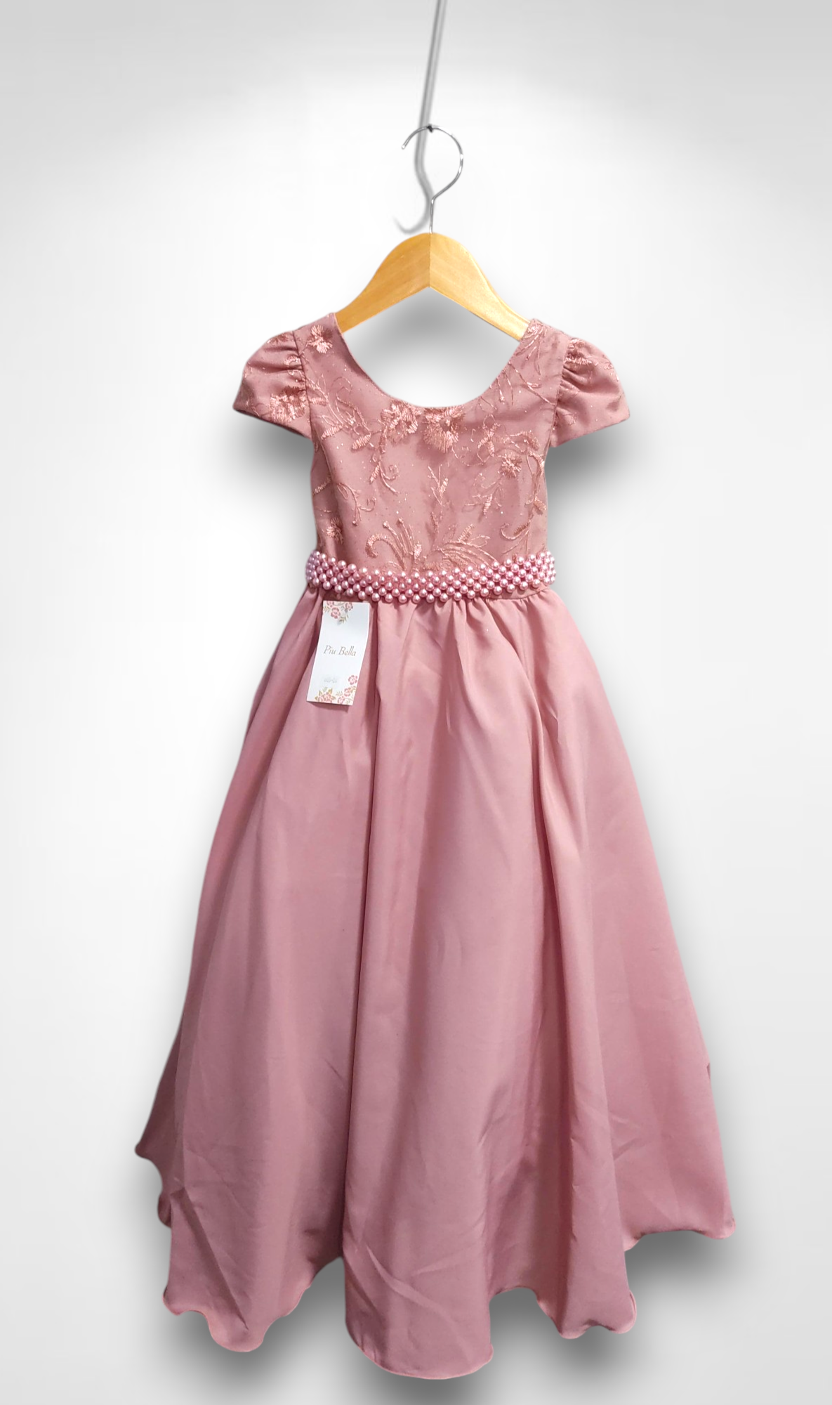 Vestido Infantil Longo Rose Busto C/ Renda Casamentos Luxo