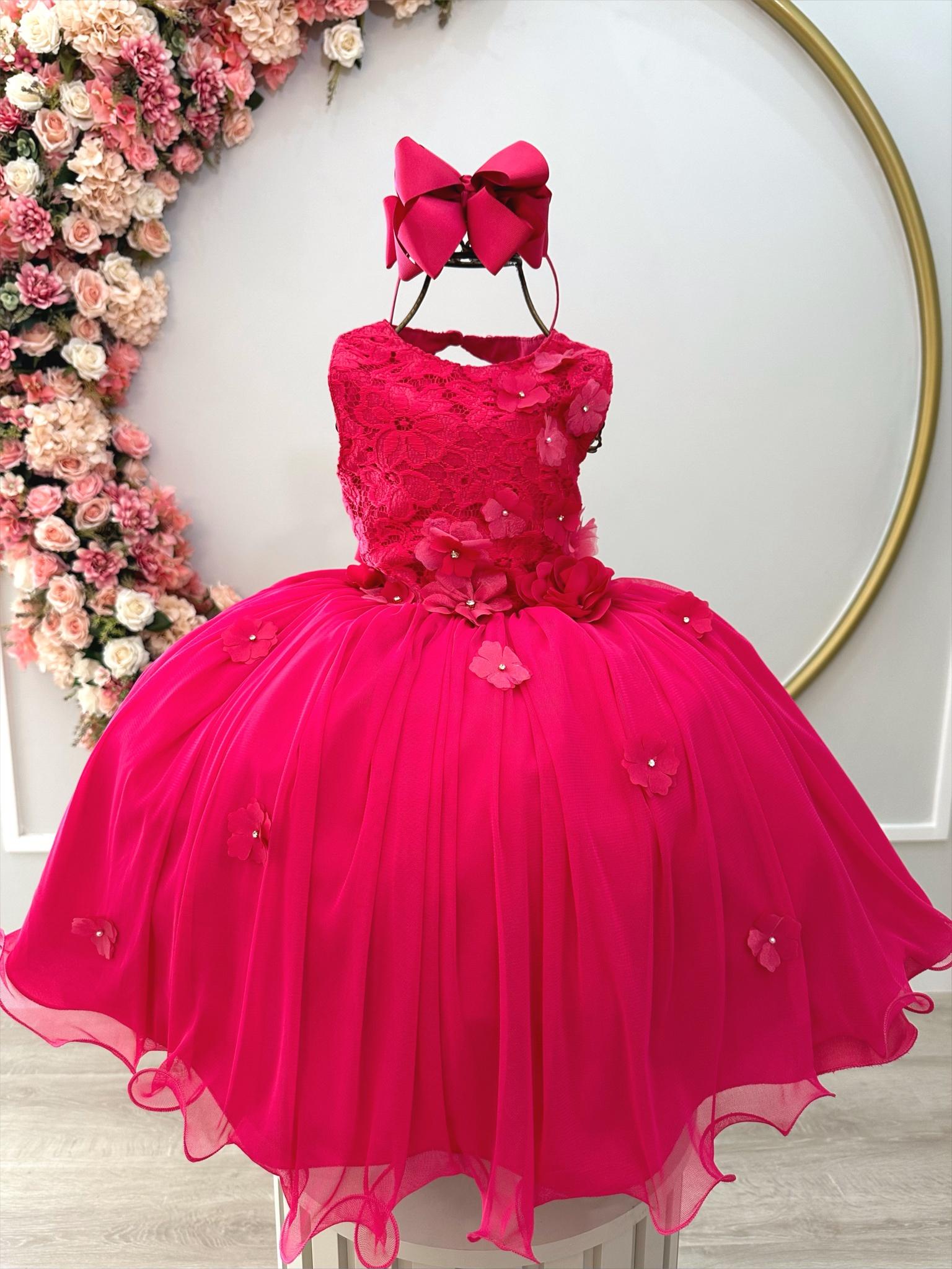 Vestido Infantil Princesa Sofia Luxo Festa Aniversário - Rosa Charmosa  Atacado