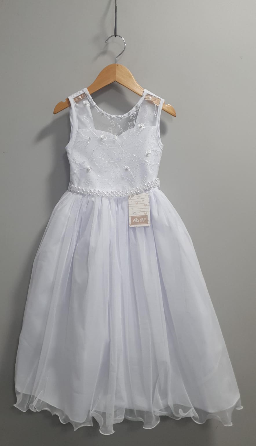 Vestido Infantil Longo Branco C/ Renda Casamento Festas
