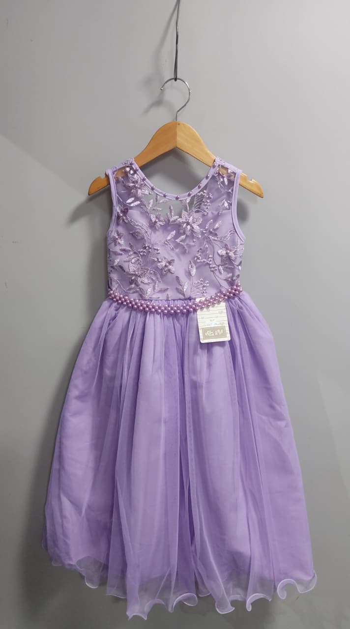Vestido Infantil Longo Lilás C/ Renda Damas Formatura