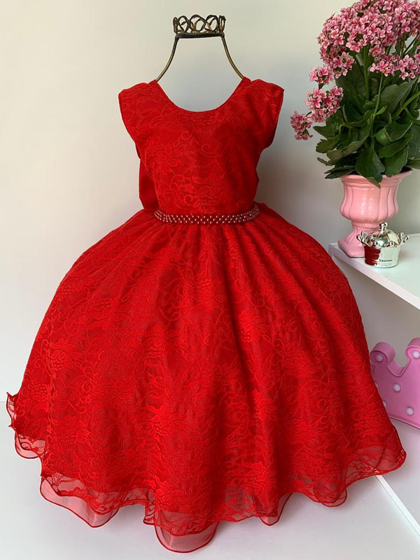 Vestido luxo vermelho store infantil