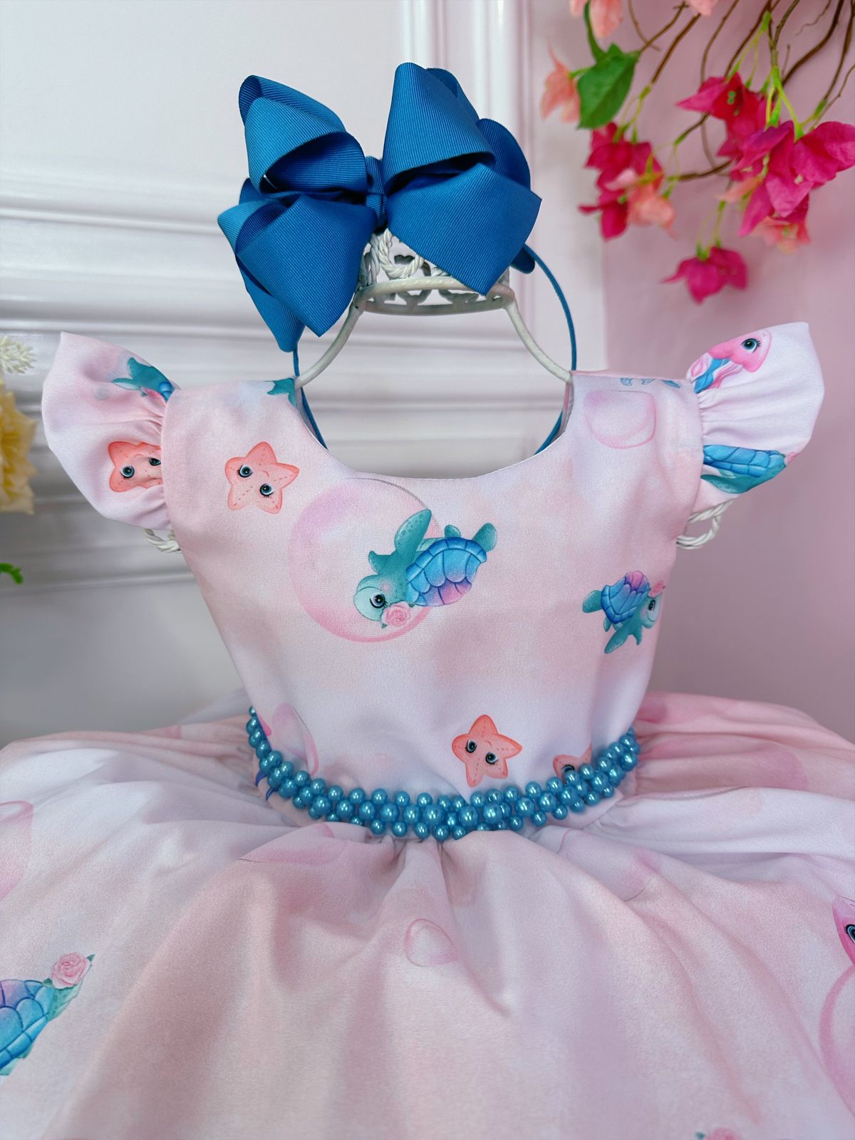 Vestido Infantil Princesa Sereia Ariel e Amigos C/ Pérolas Sku: 1186RR  Categoria: BAILA NINA 4 ao