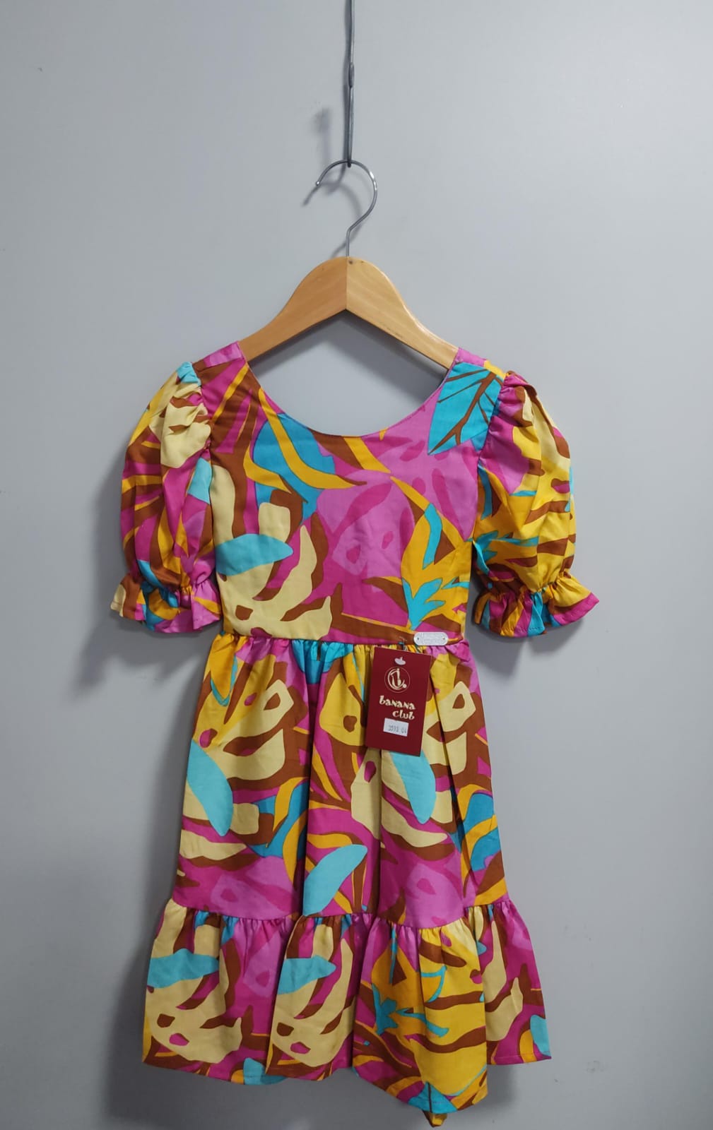 Vestido Infantil Casual Primavera Marsala Florido Colorido