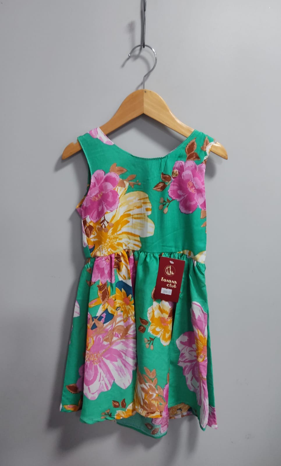 Vestido Infantil Casual Primavera Verão Verde Florido