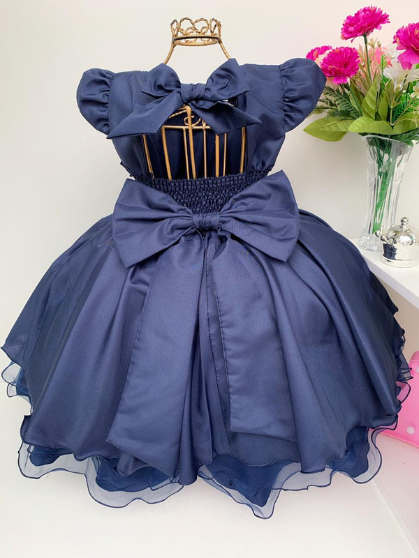 Vestido Infantil Cinderela Azul Cinto Pérolas Luxo Princesas - Rosa  Charmosa Atacado