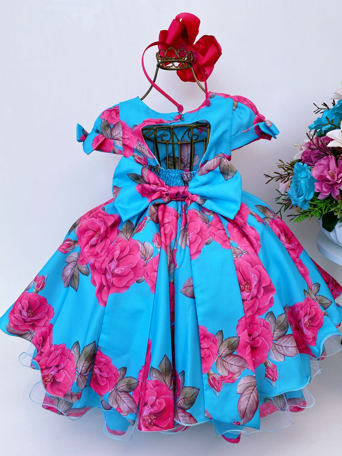 Azul tiffany e rosa vestido shops