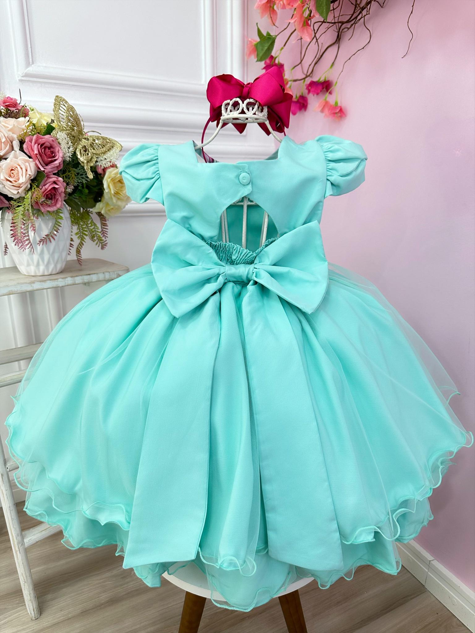 Vestido De Formatura Infantil Azul Tiffany Vestido Infantil Verde