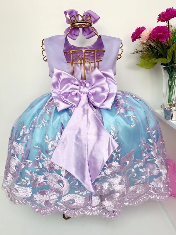 Vestido Infantil Princesa Sereia Ariel e Amigos C/ Pérolas Sku: 1186RR  Categoria: BAILA NINA 4 ao 16BAILA NINA TEMÁTICOSVESTIDOS 4 ao 16 Marca:  Bail