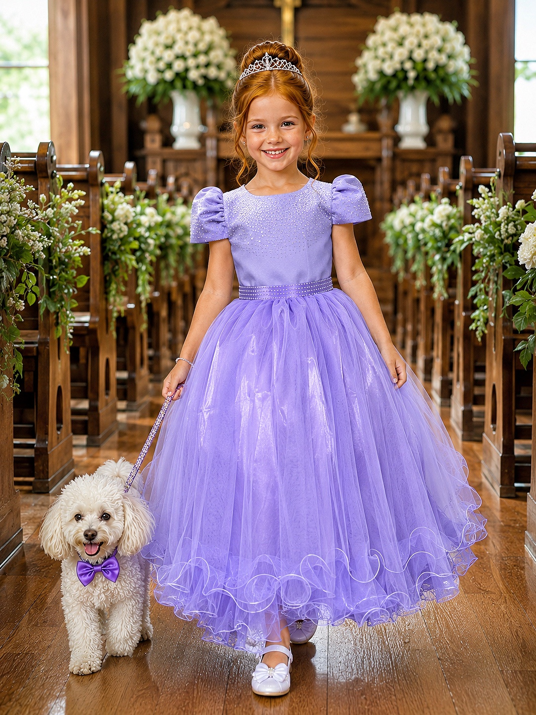 Vestido Infantil Lilás C/ Strass Casamentos Festas Luxo