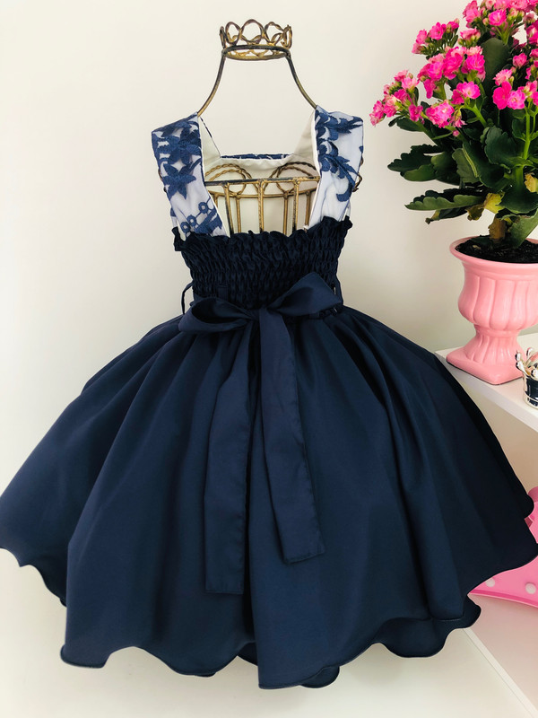 DIDEYTTAWL-Azul Marinho Flower Girls Vestidos, Vestido de dama de honra,  Vestido Infantil, Novo - AliExpress