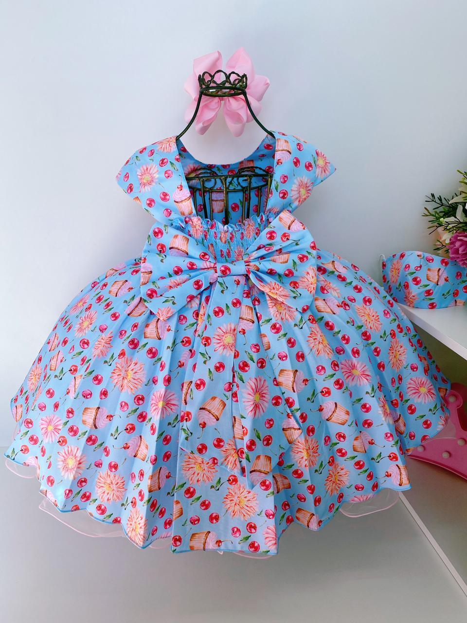 Vestido infantil tema store confeitaria