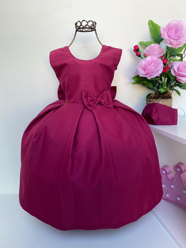 Vestido Infantil Uva Luxo Com Máscara Sem Mangas