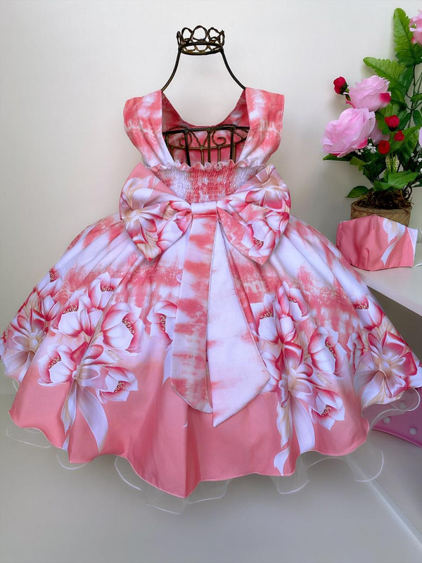 Vestido Infantil Tay Day Sereia Luxo Festa Princesa - Rosa Charmosa Atacado