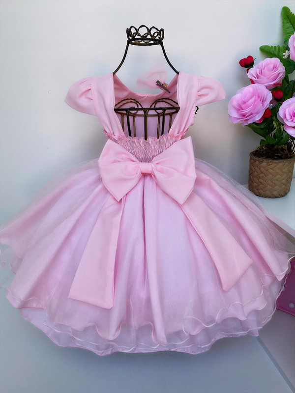 Vestido Princesa Belli Borboletas Rosa Bebe - Petecolá kids