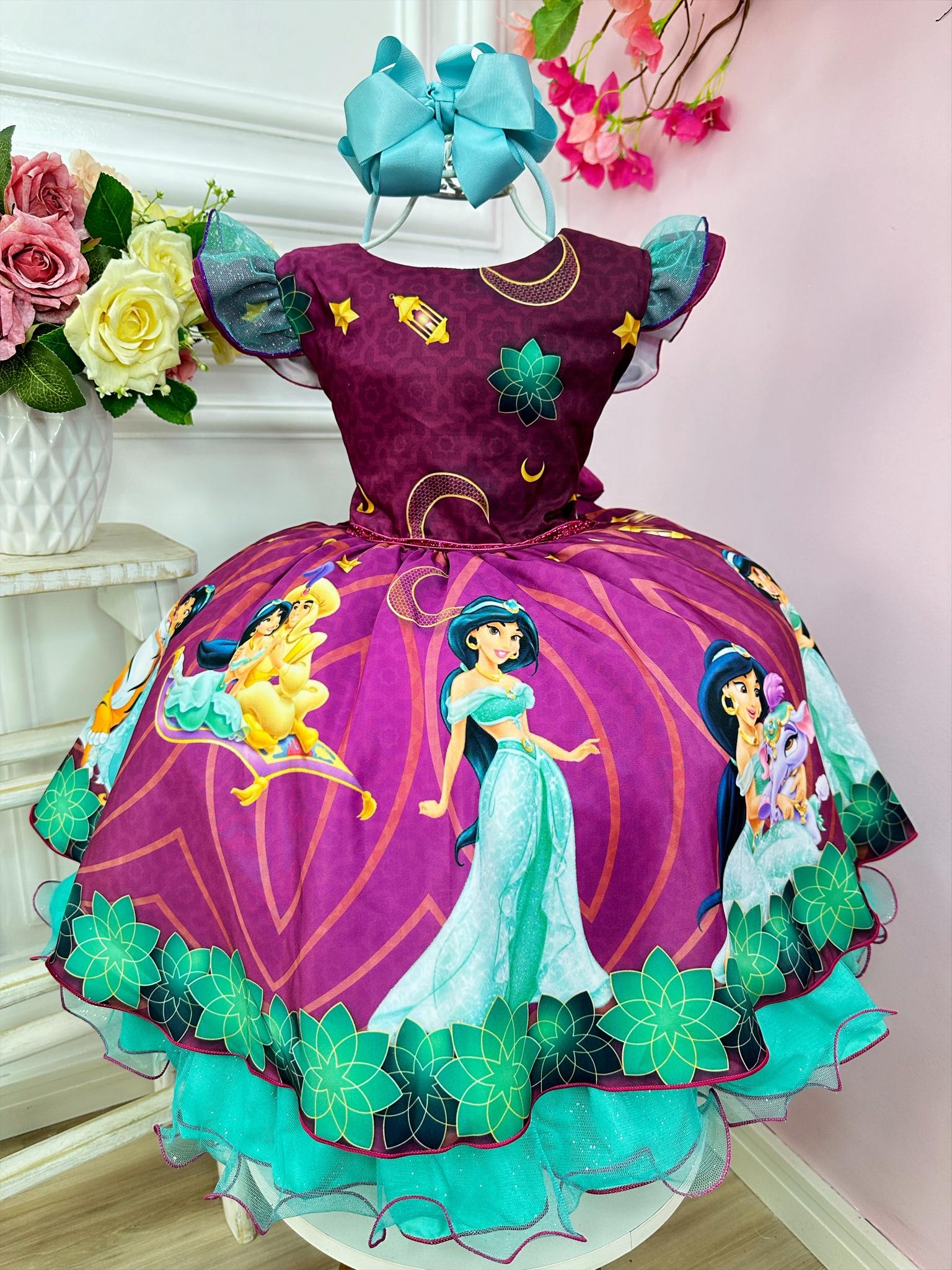 Vestido Infantil Princesa Jasmine e Aladim Festas