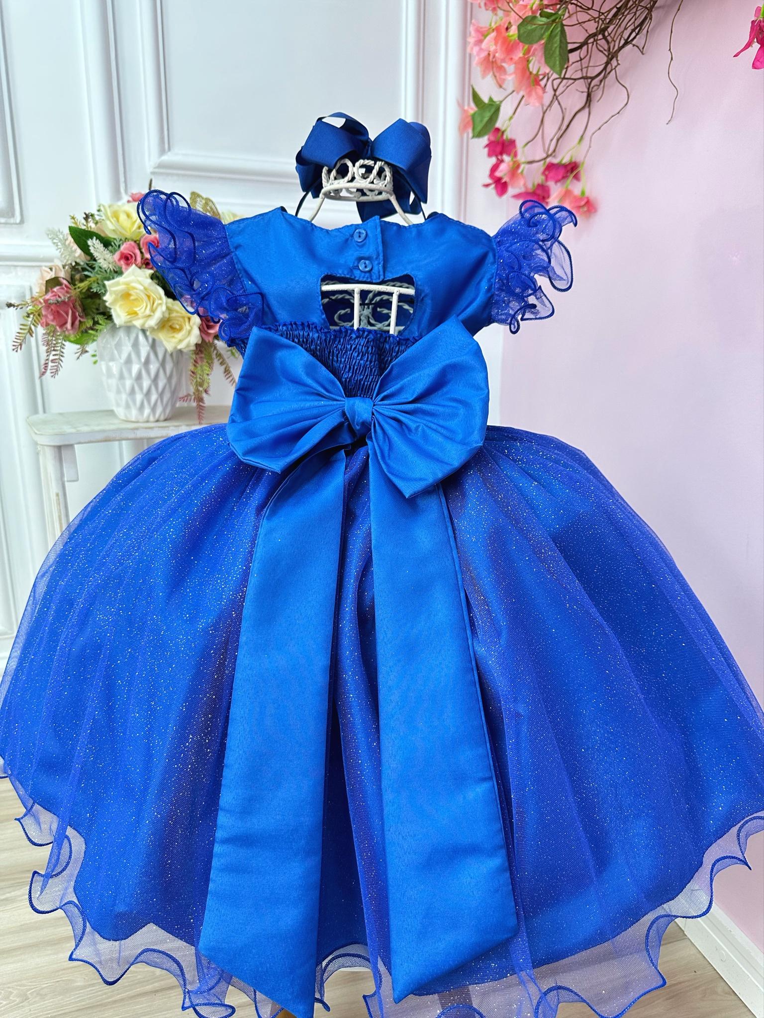 Vestido Pétalas Azul Royal - Venda e Locação de Trajes Infantis - Princess  & Prince