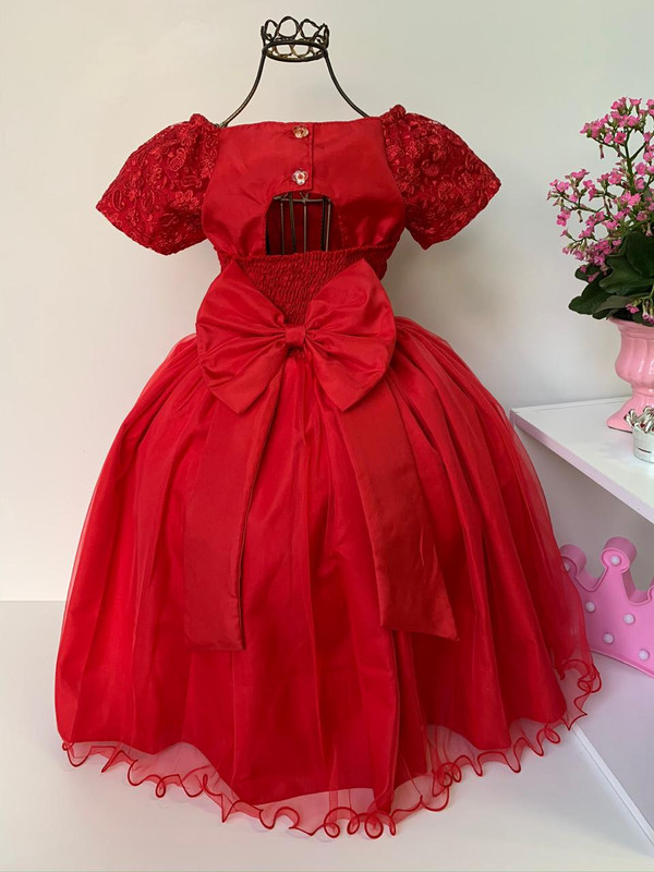 Vestido vermelho para dama best sale de honra