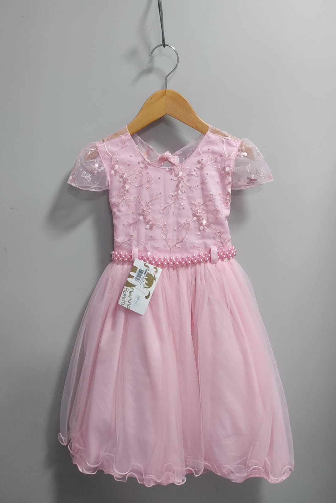 Vestido Infantil Rosa Busto Com Renda Daminhas Casamentos