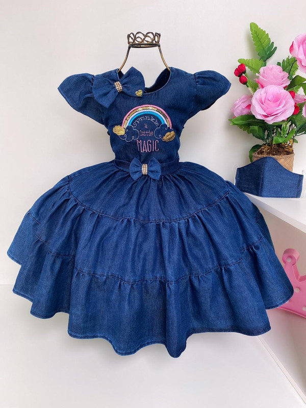 Vestido infantil store com 3 babados