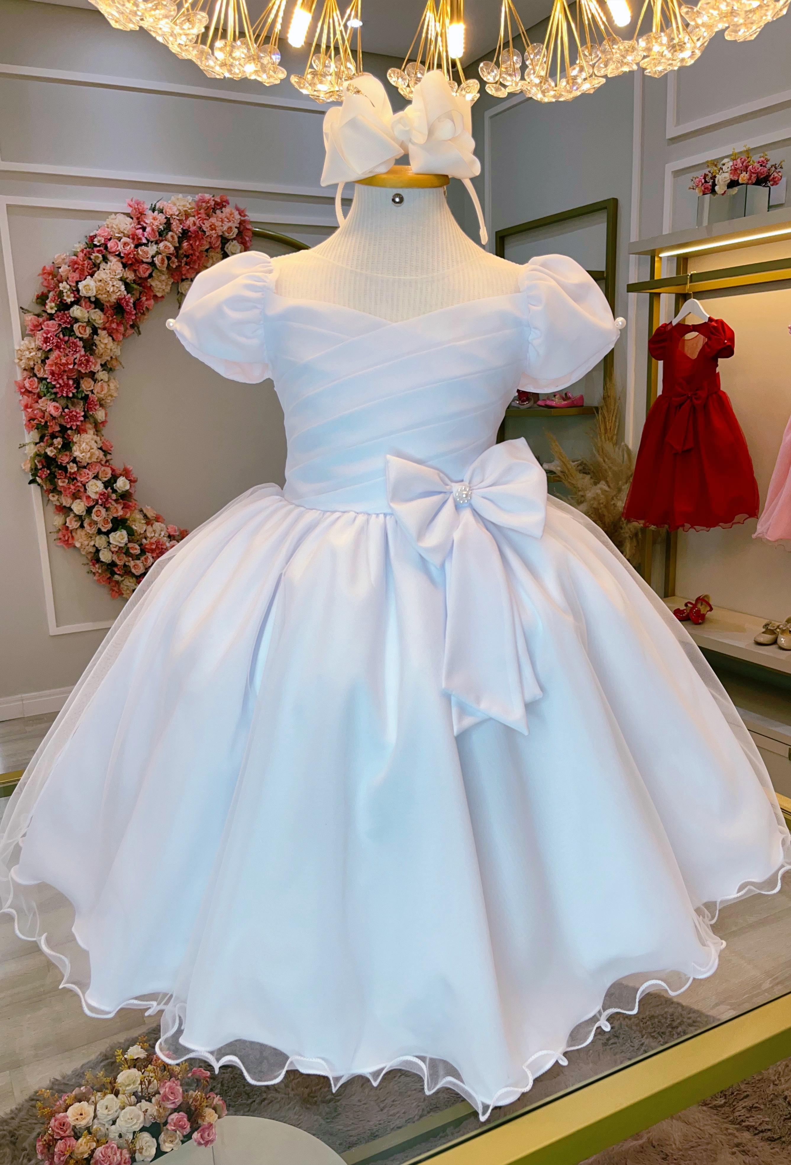 Vestido De Florista De Casamento Branco Vestido Florista Dama