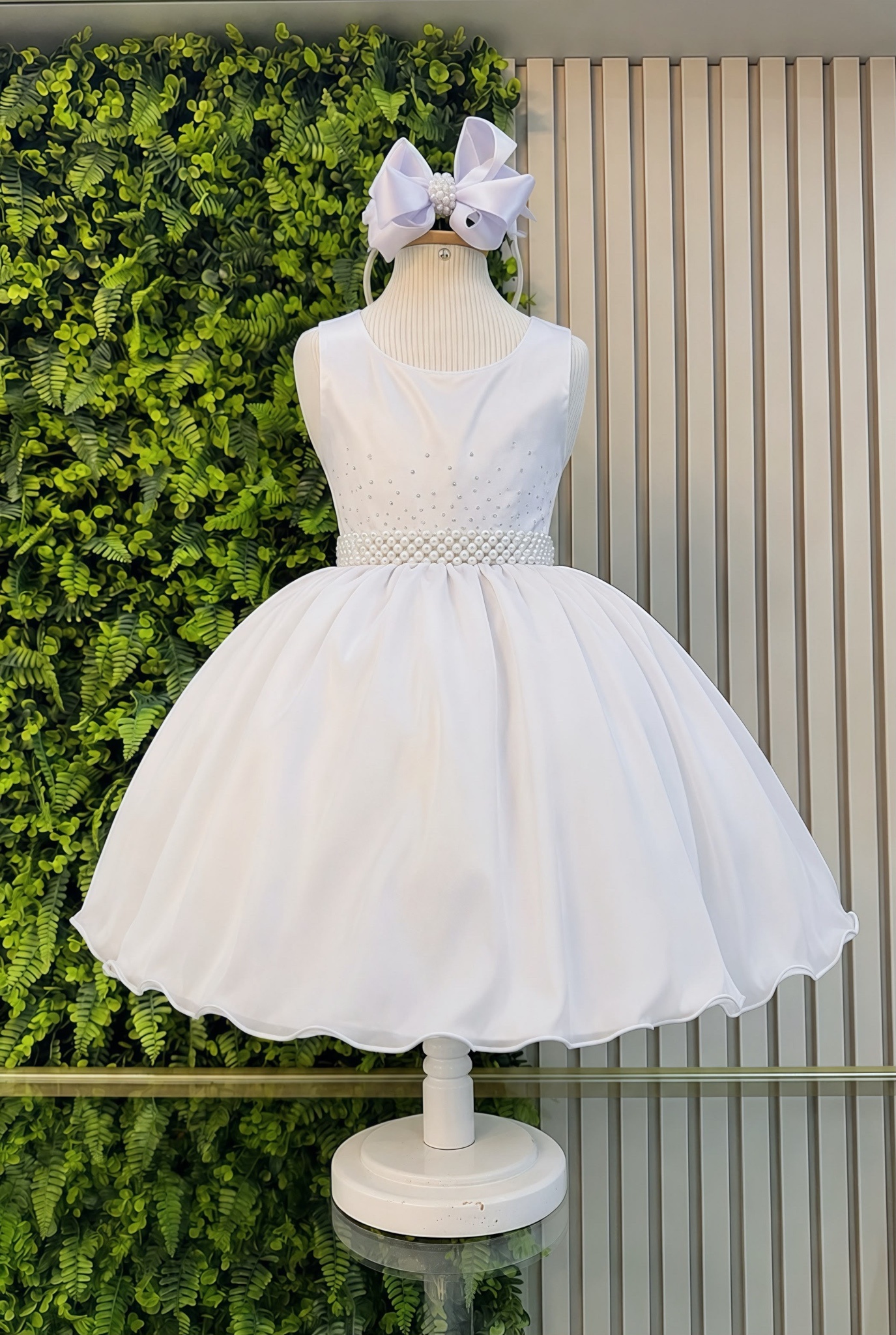 Vestido Infantil Branco Luxo Batizado Casamento Festa Damas