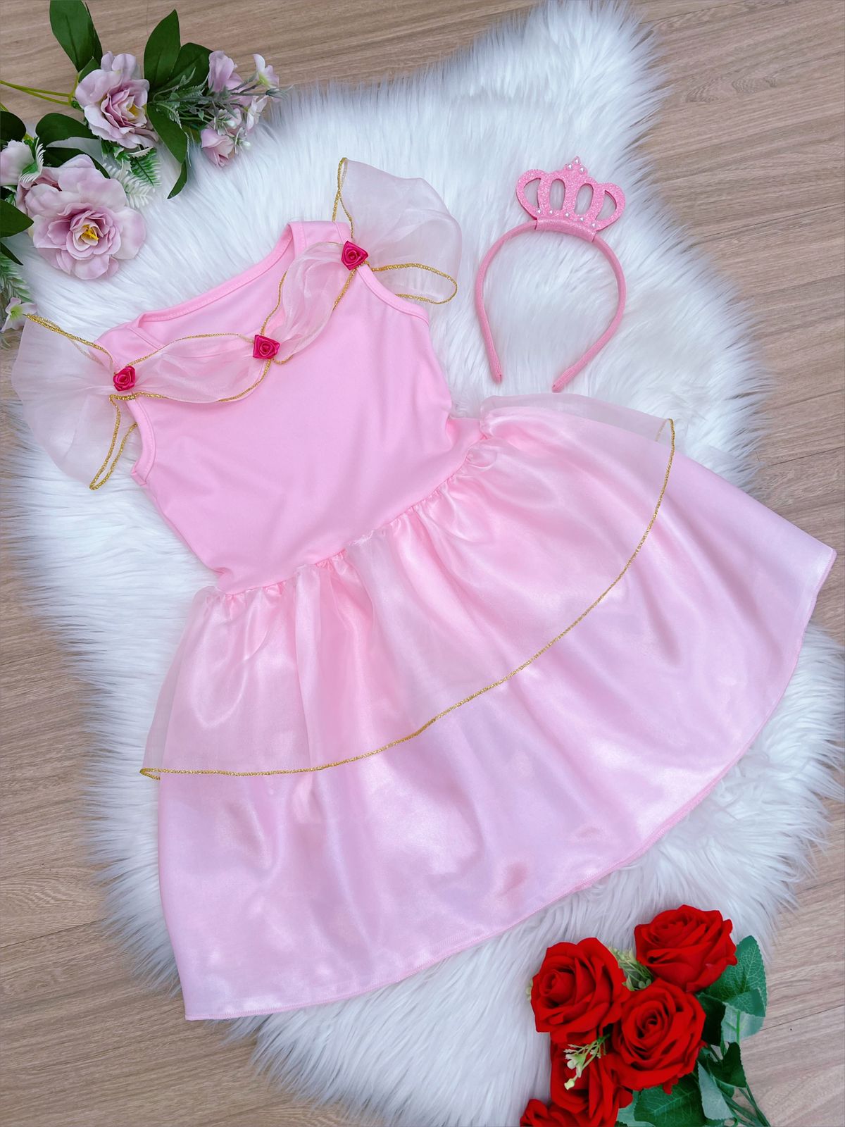 Vestido Infantil Princesa Aurora Princesas Rosa Fantasia - Tio Dedé -  Fantasias para Crianças - Magazine Luiza