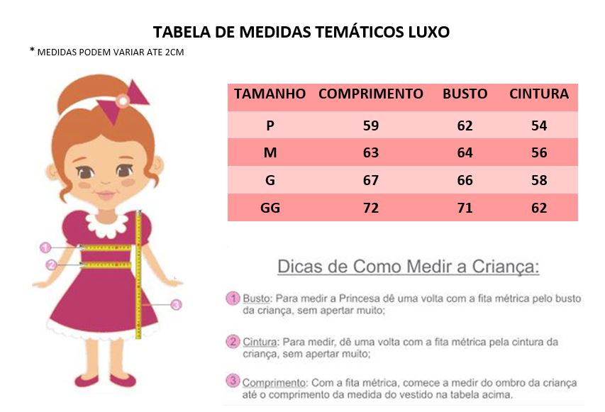 Fantasia Princesa Aurora Bela Adormecida Infantil de Luxo C/Tiara