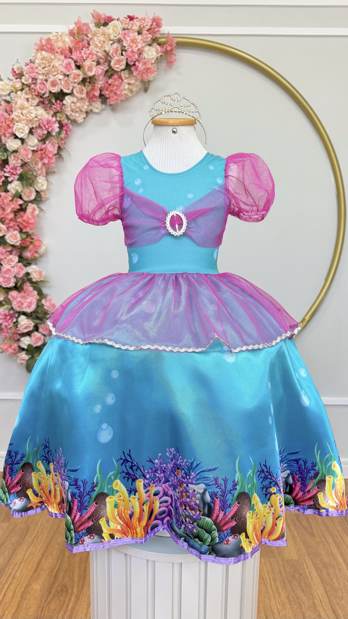 Fantasia Infantil da Princesa Pequena Sereia Ariel Festas