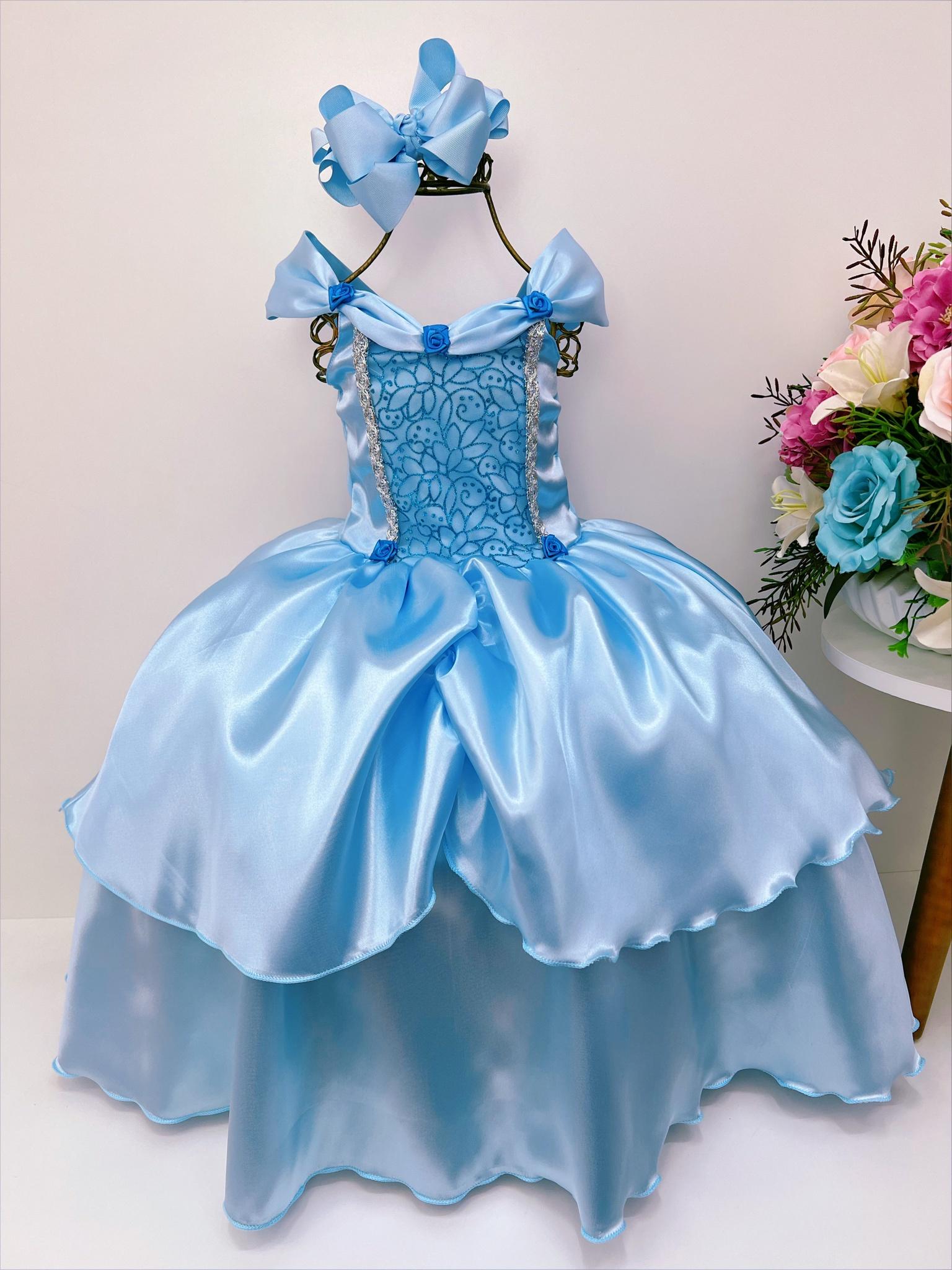 Fantasia Infantil Frozen Cinderela Luxo Festas Aniversário - Rosa Charmosa  Atacado