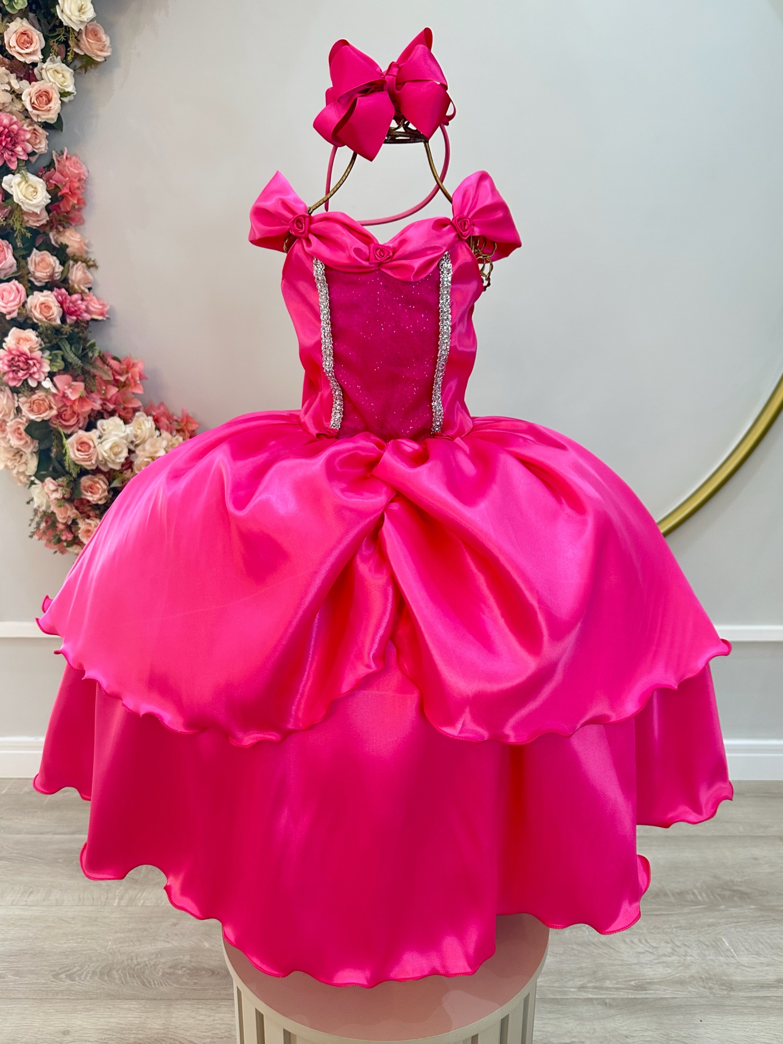 Fantasia Infantil Pink Princesa Aurora Barbie Bela Adormecida