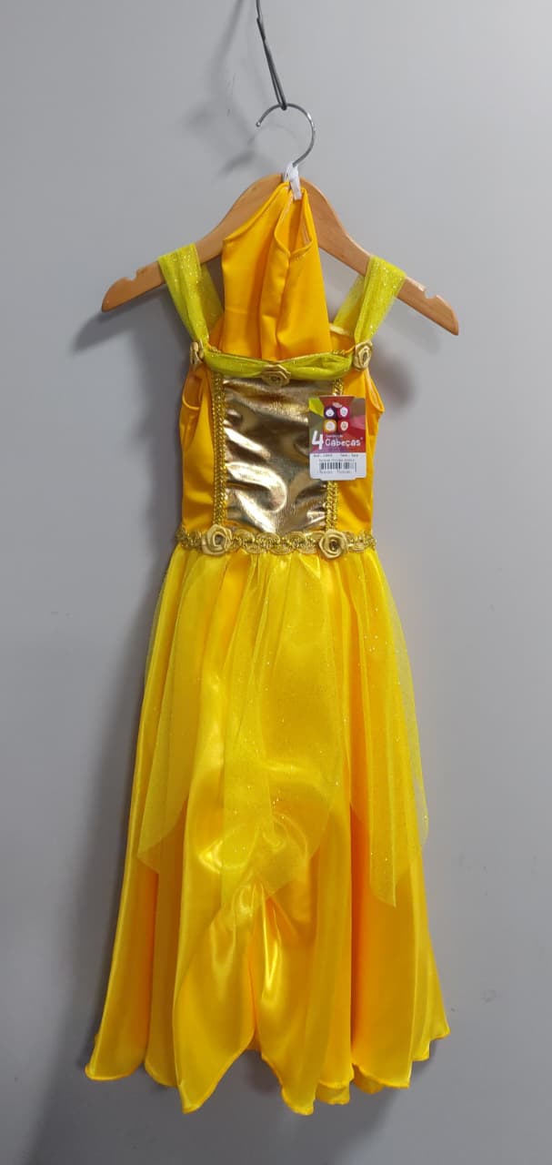 Fantasia Infantil Princesa Bela e a Fera Aurora Com Luvas