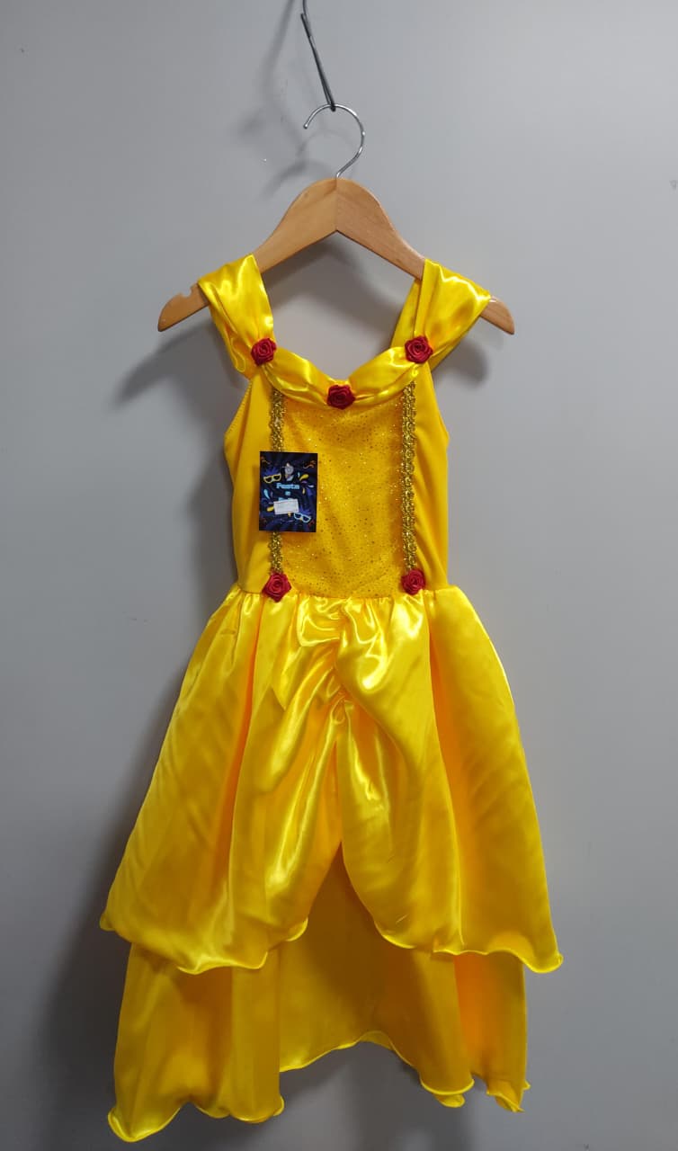 Fantasia Infantil Princesa Bela e a Fera Festas Amarelo