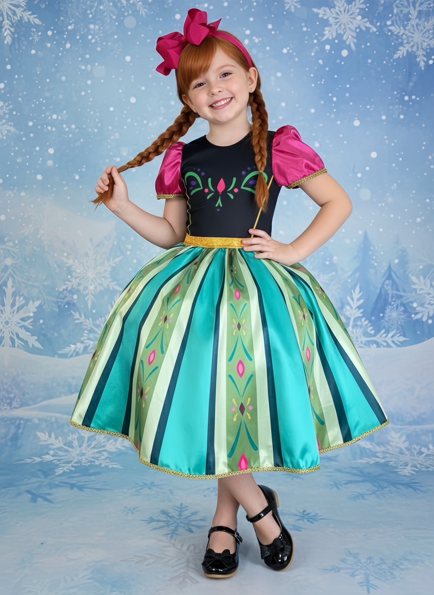 Vestido Fantasia Infantil Princesas Frozen Elsa Anna Festas